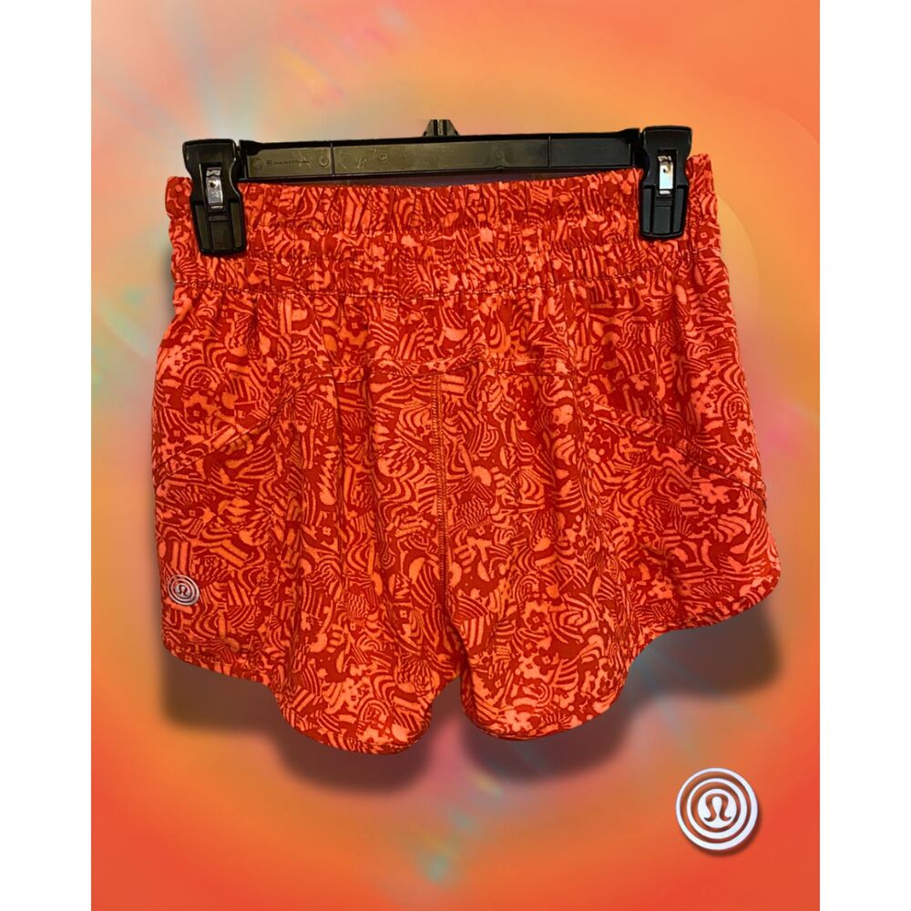Rare Lululemon SeaWheeze 2017 Tracker Shorts SW Chop Chop Grapefruit Size 6 - Picture 2 of 5